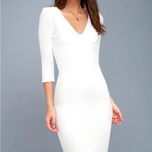 NWT Style and Slay White Bodycon Midi Dress - S